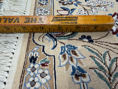 Hand-Knotted 6 La Persian Nain Rug - Signed Habibian - 4'4"x6'8"