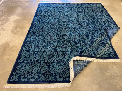 7’11”x9’9” Hand-Knotted Wool Contemporary Area Rug