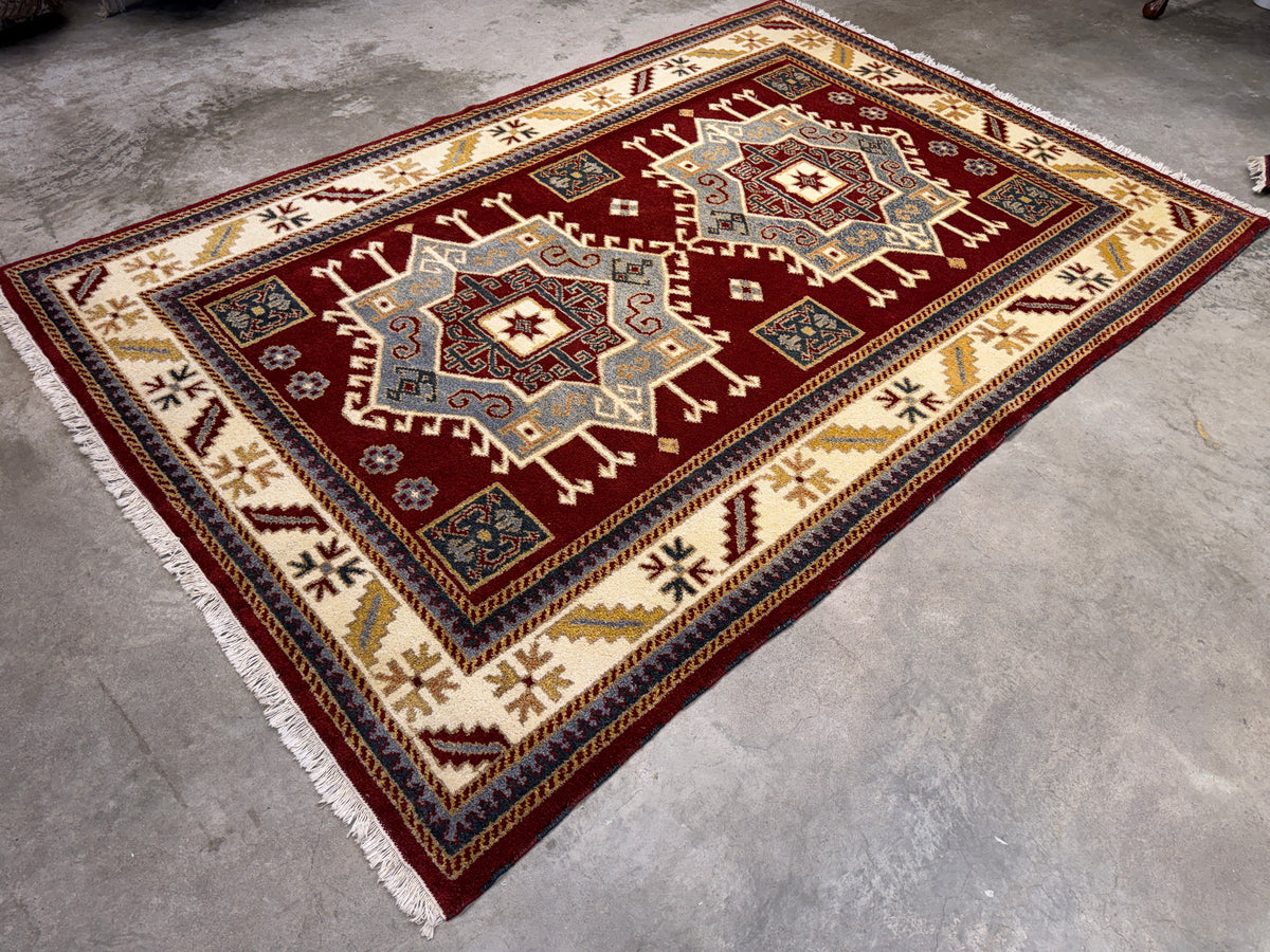 Hand-Knotted Kazak Rug - 5’7”x8’2”