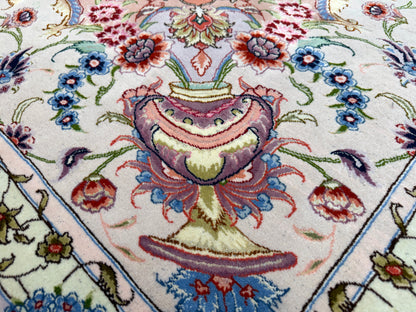 9’9”x13’3” Fine Hand-Knotted Persian Tabriz Signed Area Rug