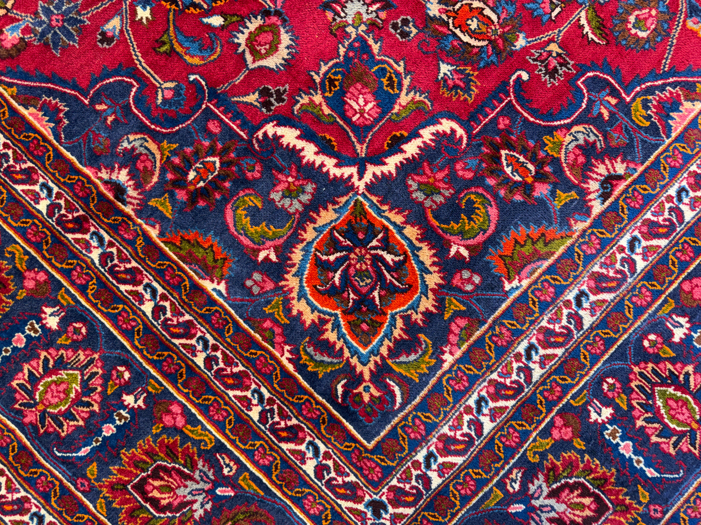 Antique Hand-Knotted Persian Mashad Rug - 9’6”x12’8”