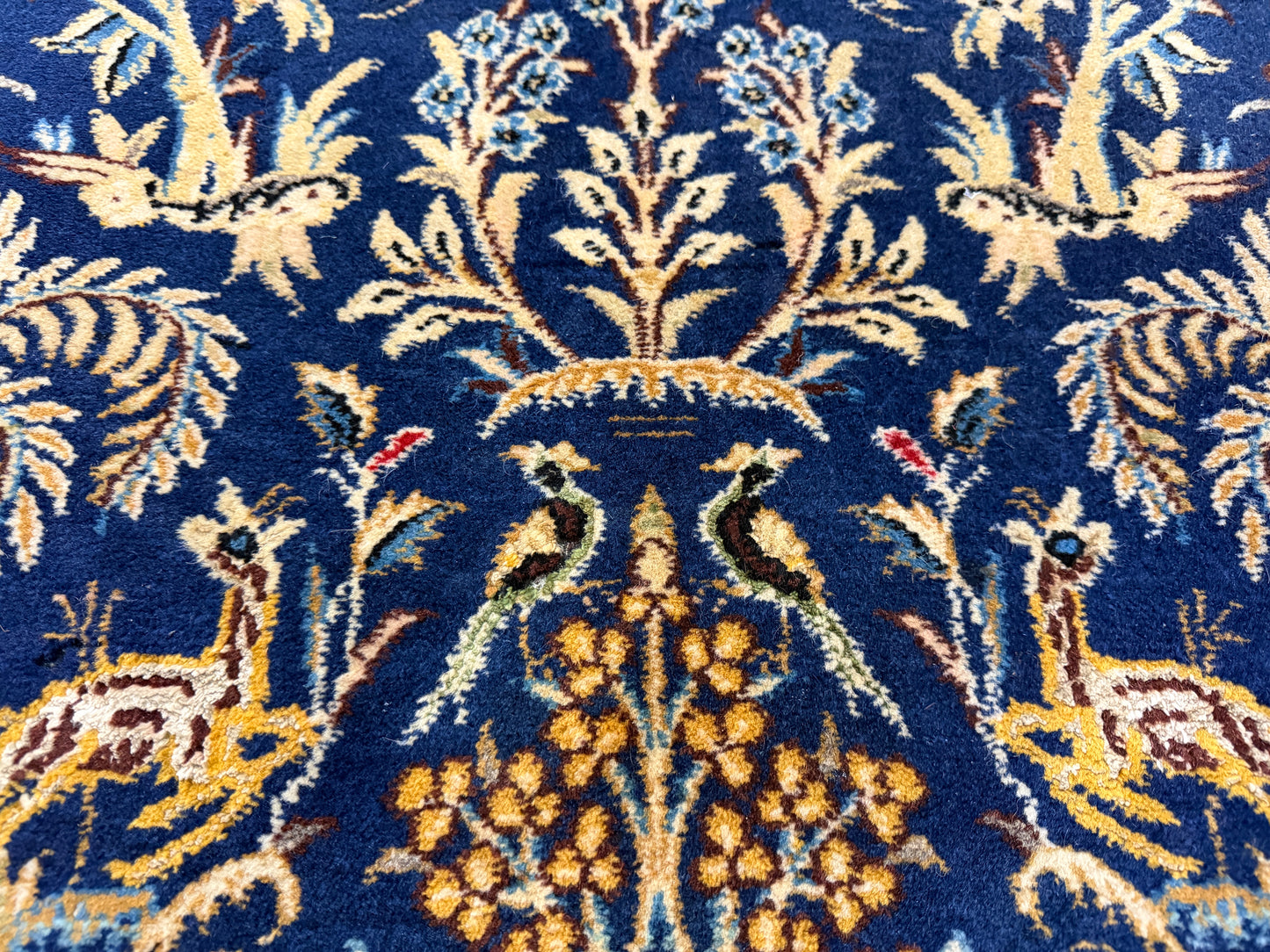 2’9”x4’2” Fine Antique Hand-Knotted Wool Kashan Tree of Life Persian Rug 2x4 Pictorial Handmade Carpet