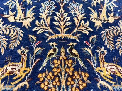 2’9”x4’2” Fine Antique Hand-Knotted Wool Kashan Tree of Life Persian Rug 2x4 Pictorial Handmade Carpet