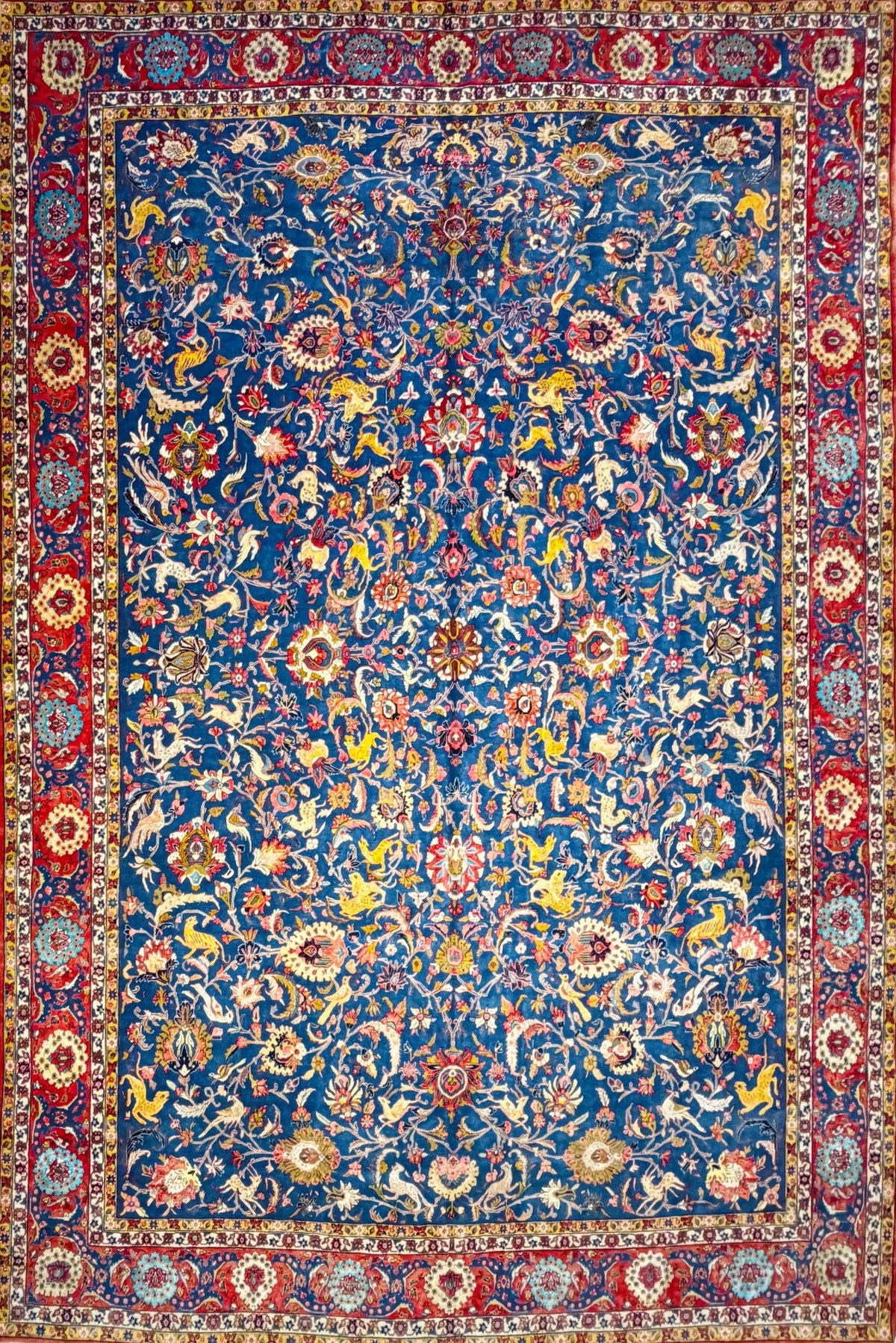 Antique Hand-Knotted Persian Varamin Rug - 10'6"x15'7"