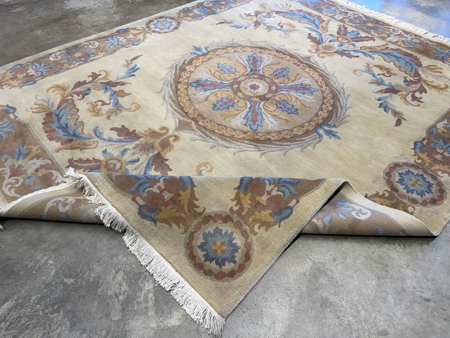 8’x9’10” Hand-Knotted Wool Aubusson Area Rug