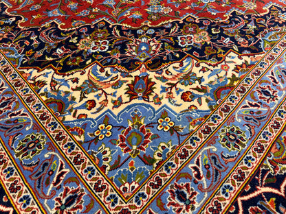 Hand-Knotted Persian Kashan Rug - 9’11”x13’