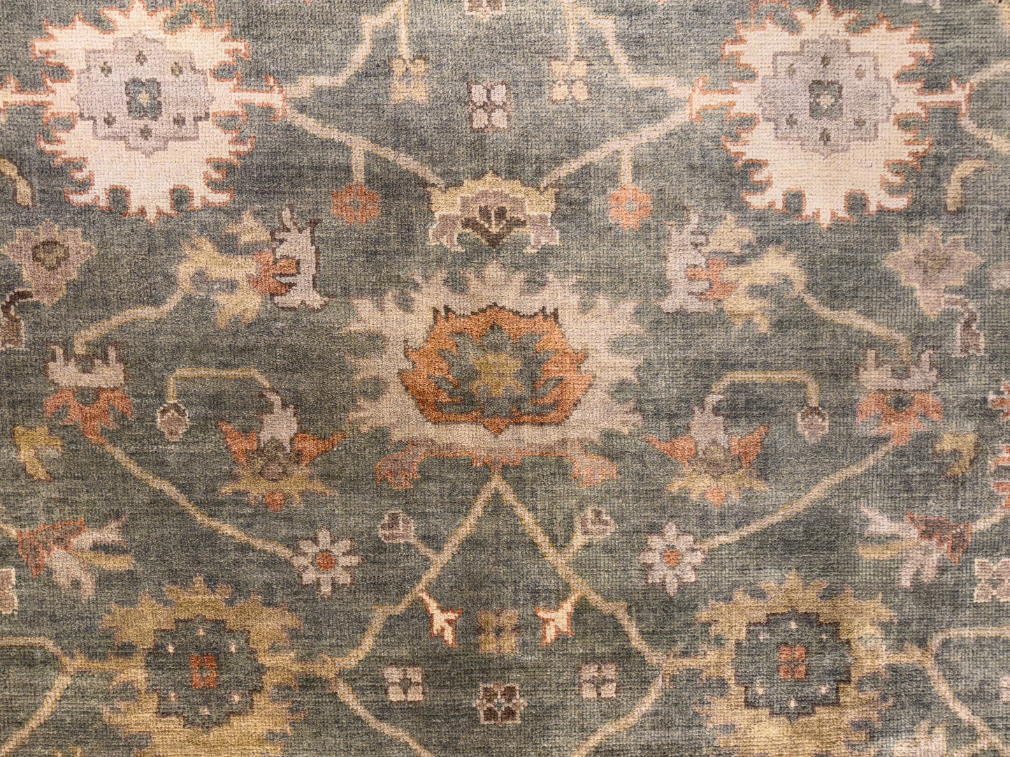 8’x10’ Hand-Knotted Wool Oushak Area Rug
