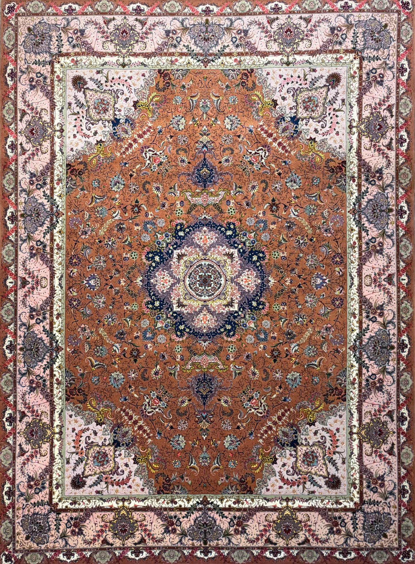 Hand-Knotted 60 Raj Persian Tabriz Rug - Signed Alizadeh - 9’7”x13’4”