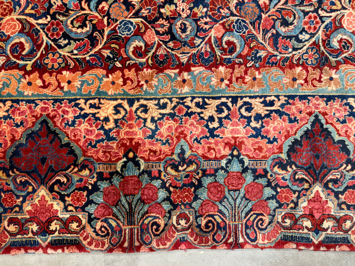 11’7”x12’10” Hand-Knotted Persian Sarouk Area Rug