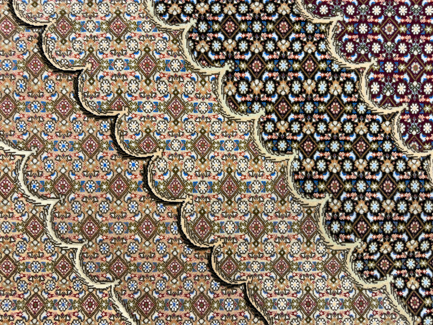 Hand-Knotted Persian Tabriz Mahi Rug - 10’x13’3”