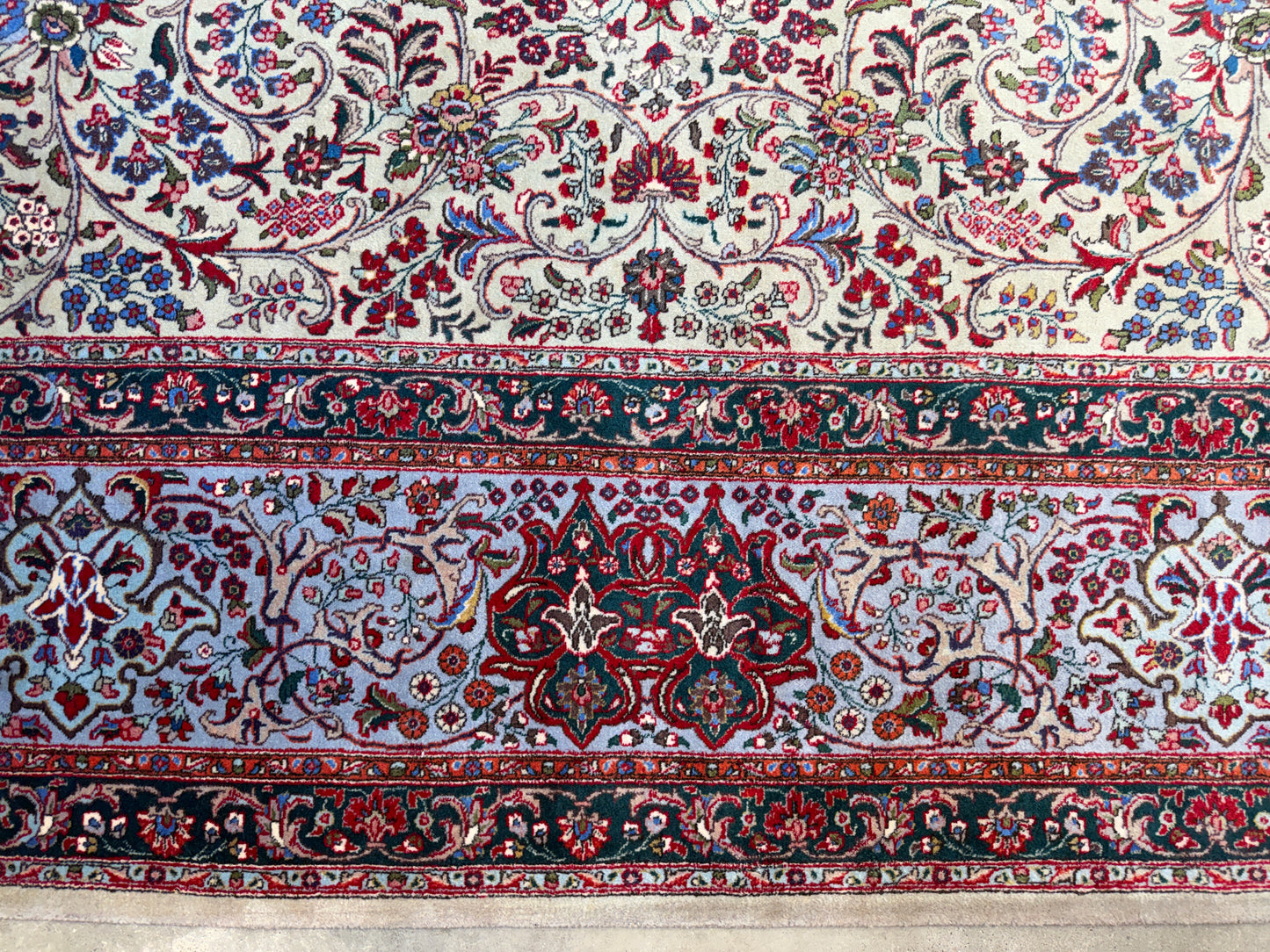 9’11”x13’5” Hand-Knotted Fine Wool Persian Kashan Area Rug