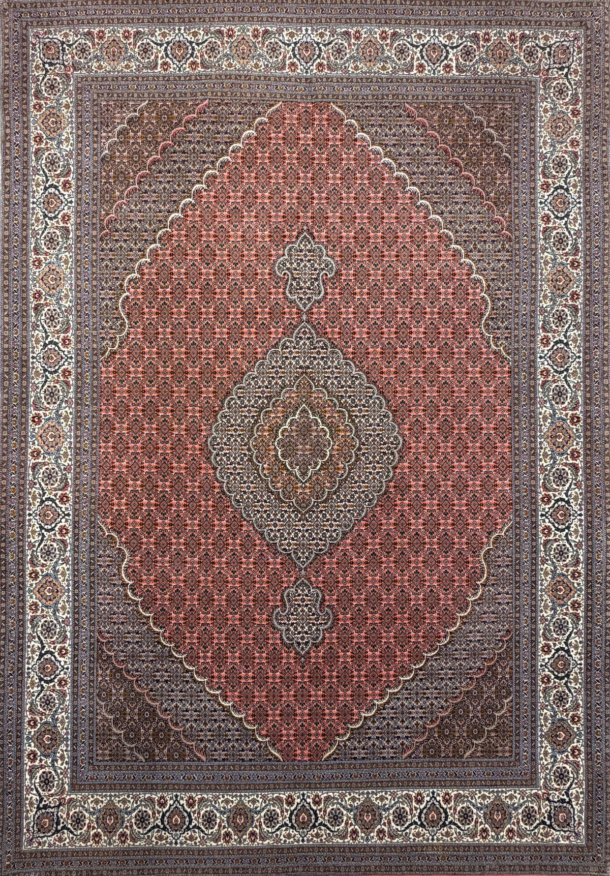 Hand-Knotted Persian Tabriz Mahi Rug - 6'10"x10'1"