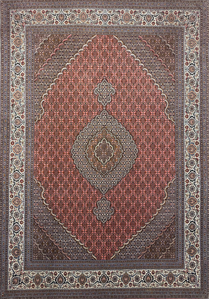 Hand-Knotted Persian Tabriz Mahi Rug - 6'10"x10'1"