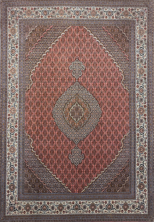 Hand-Knotted Persian Tabriz Mahi Rug - 6'10"x10'1"