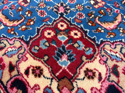 9’7”x12’6” Vintage Hand-Knotted Wool Sarouk Persian Rug 9x12 Red Handmade Carpet
