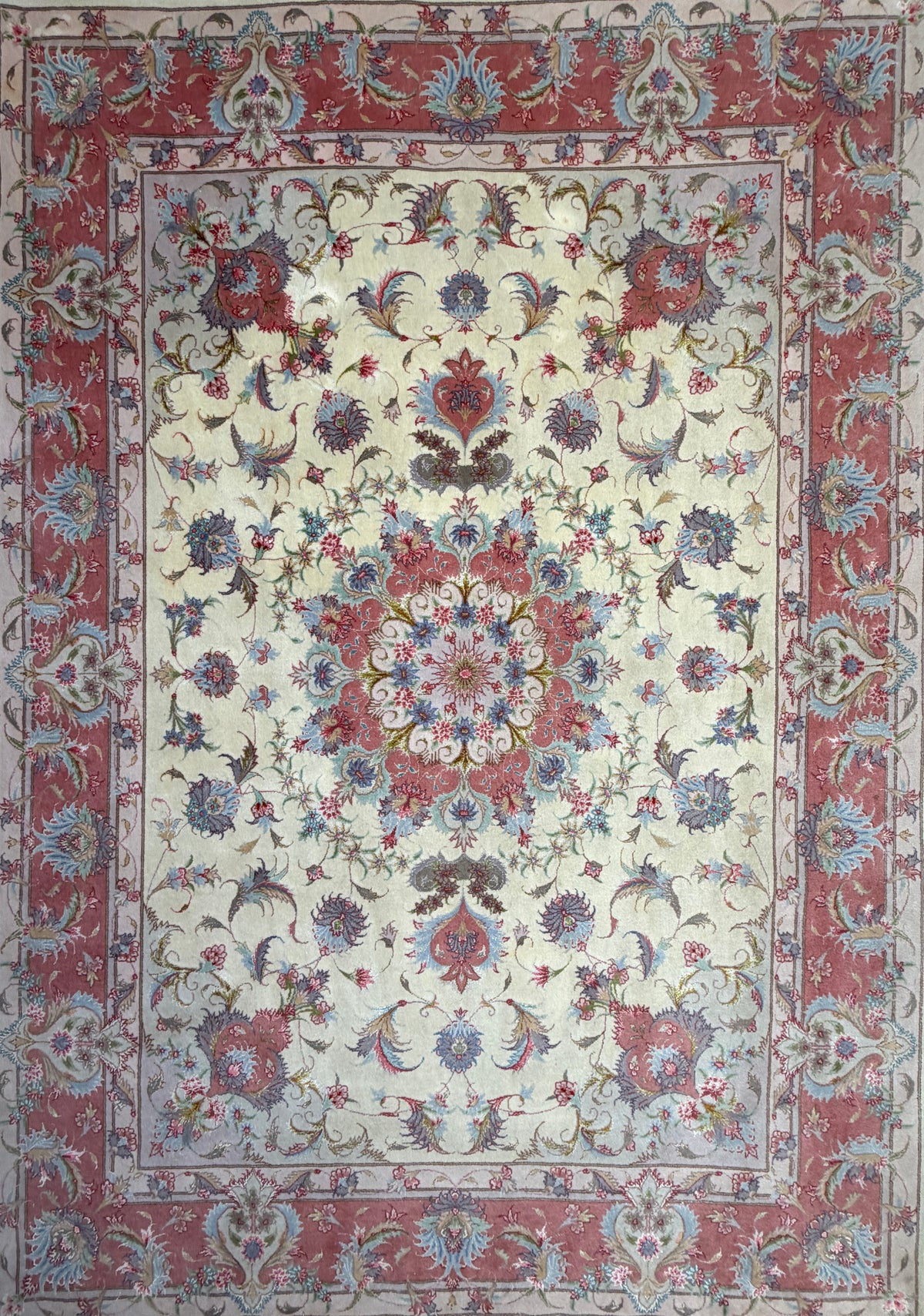Hand-Knotted Persian Tabriz 60 Raj Rug - 4'11"x7'4"