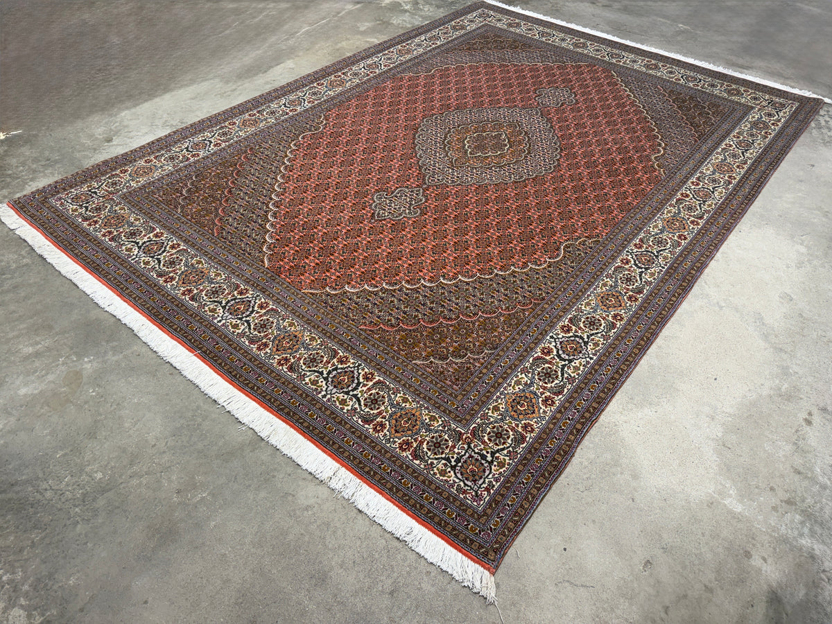 Hand-Knotted Persian Tabriz Mahi Rug - 6'10"x10'1"