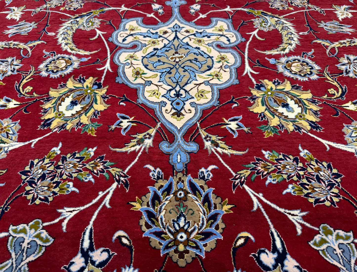 13’x16’10” Hand-Knotted Persian Isfahan Signed Asachi Area Rug