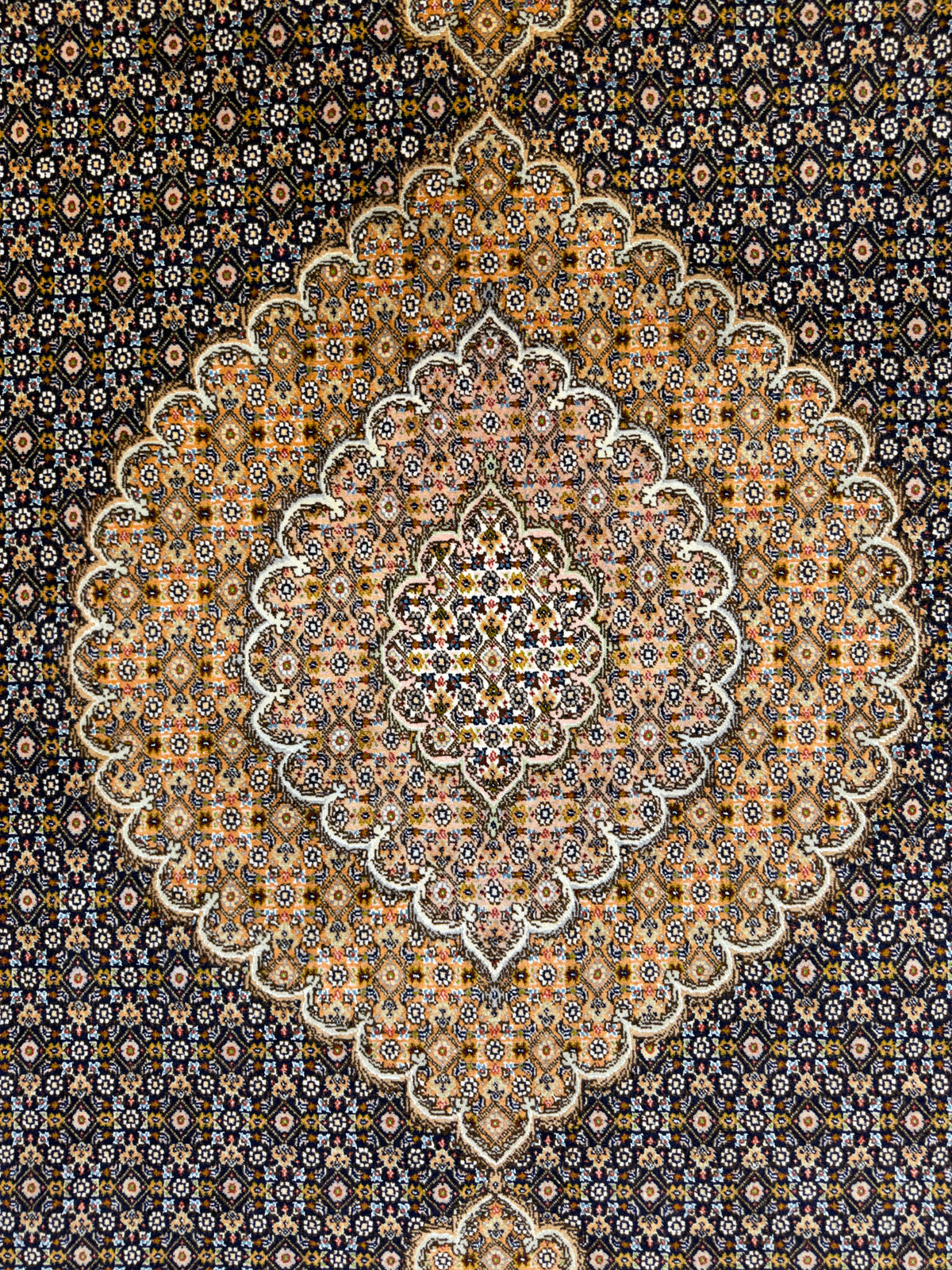 Hand-Knotted Persian Tabriz Mahi Rug - 6'6"x9'9"
