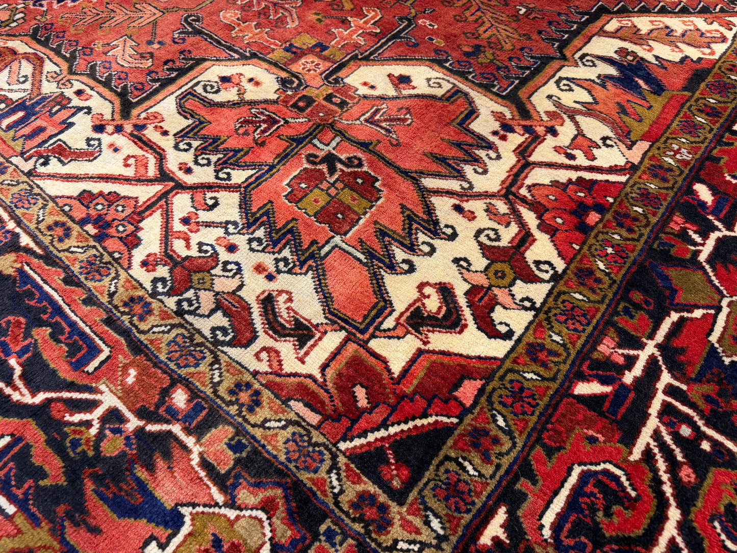 Hand-Knotted Persian Heriz Rug - 9’3”x12’2”