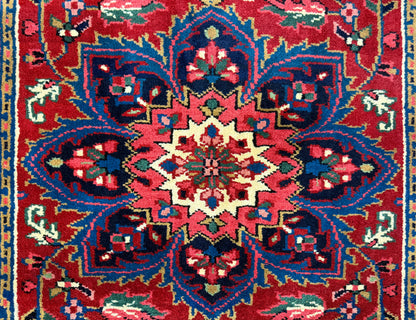 3’x13’ Hand-Knotted Wool Heriz Oriental Runner 3x13 Handmade Red Rug