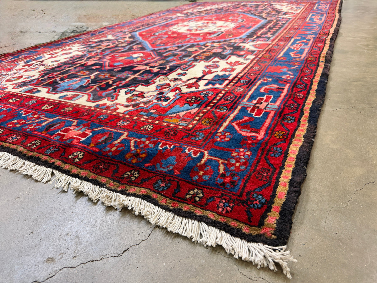 Hand-Knotted Persian Hamadan Rug - 5'8"x10'11"