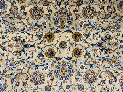 Hand-Knotted Persian Kashan Rug - Signed - 10’5”x13’10”