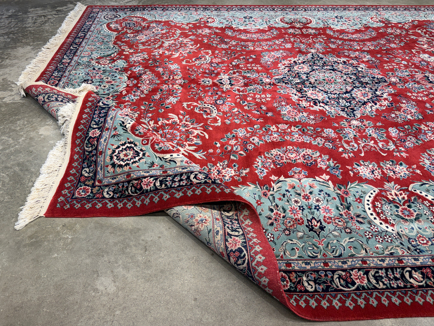 9’x12’ Hand-Knotted Very Fine Wool SinoPersian Area Rug Handmade Carpet