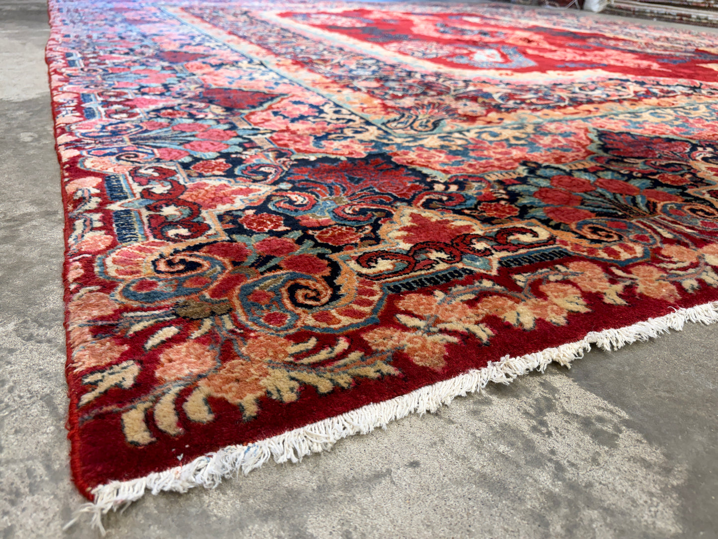 11’7”x12’10” Hand-Knotted Persian Sarouk Area Rug