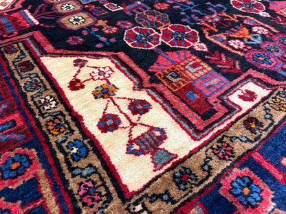 5'3"x 8'1" Vintage Hand-Knotted Wool Nahavand Persian Rug 5x8 Handmade Carpet