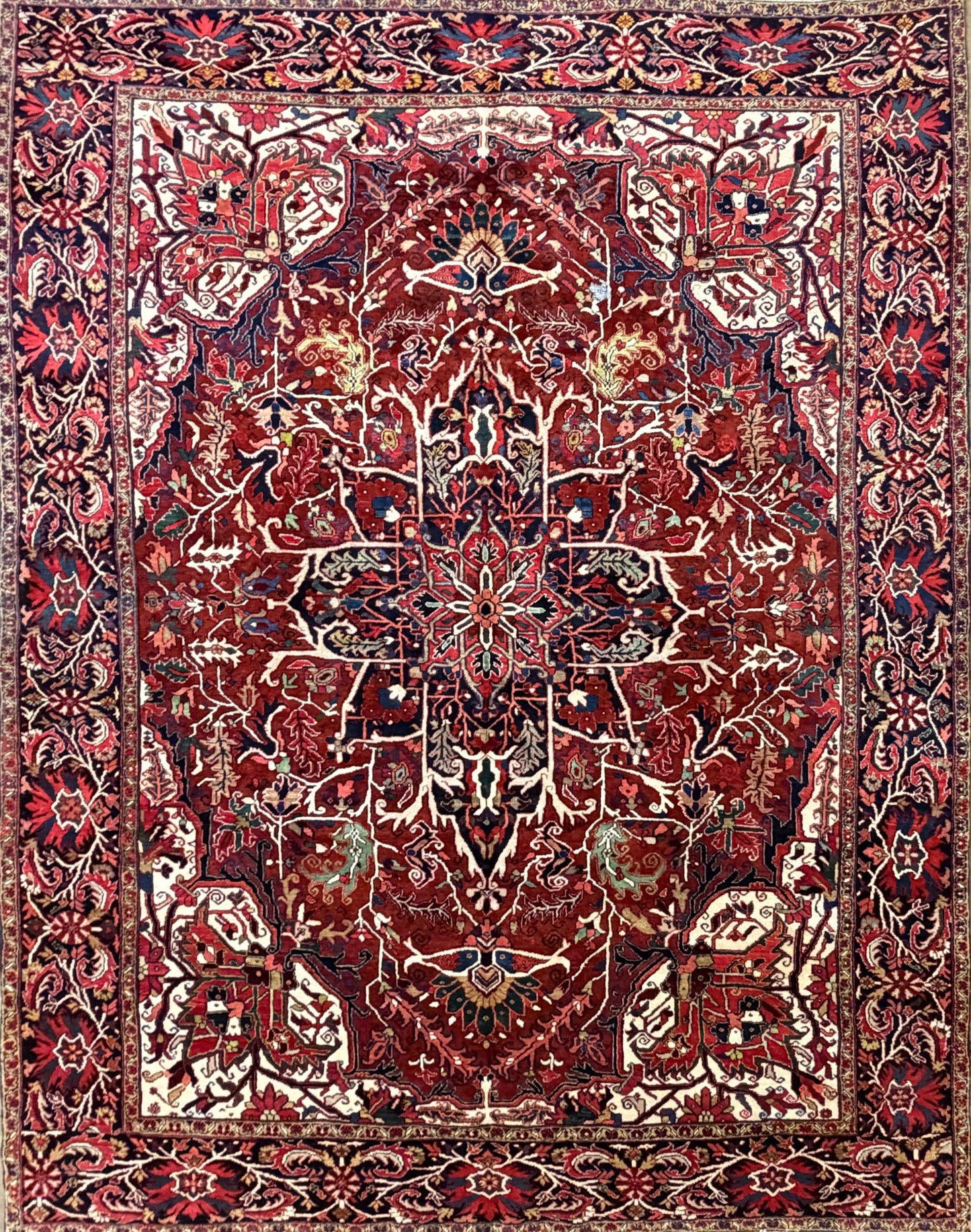Hand-Knotted Persian Heriz Rug - 10’1”x12’2”