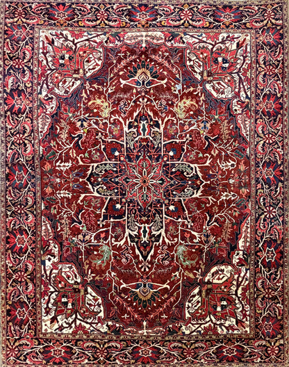 Hand-Knotted Persian Heriz Rug - 10’1”x12’2”
