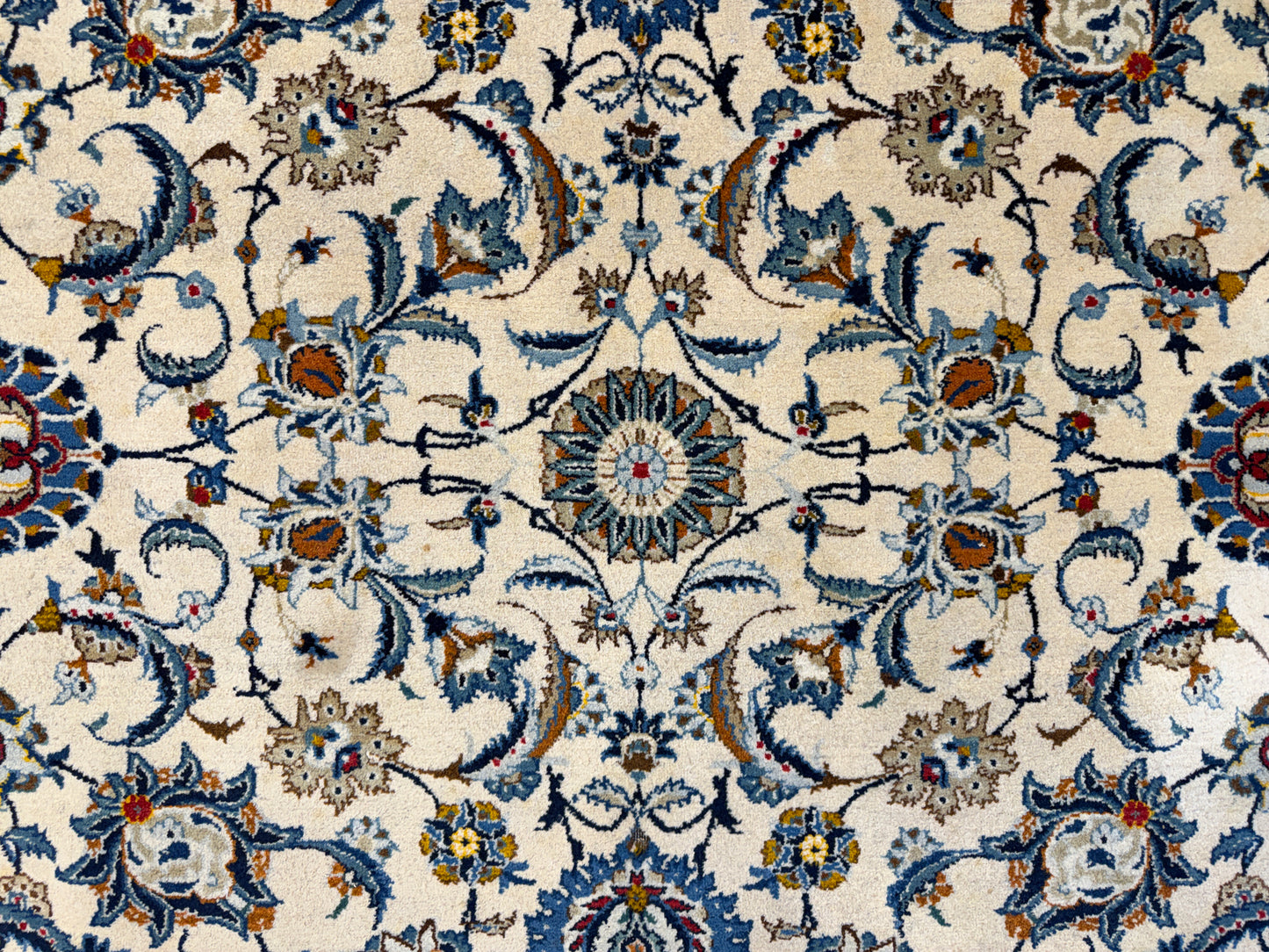 9’4”x13’3” Hand-Knotted Wool Persian Kashan Area Rug
