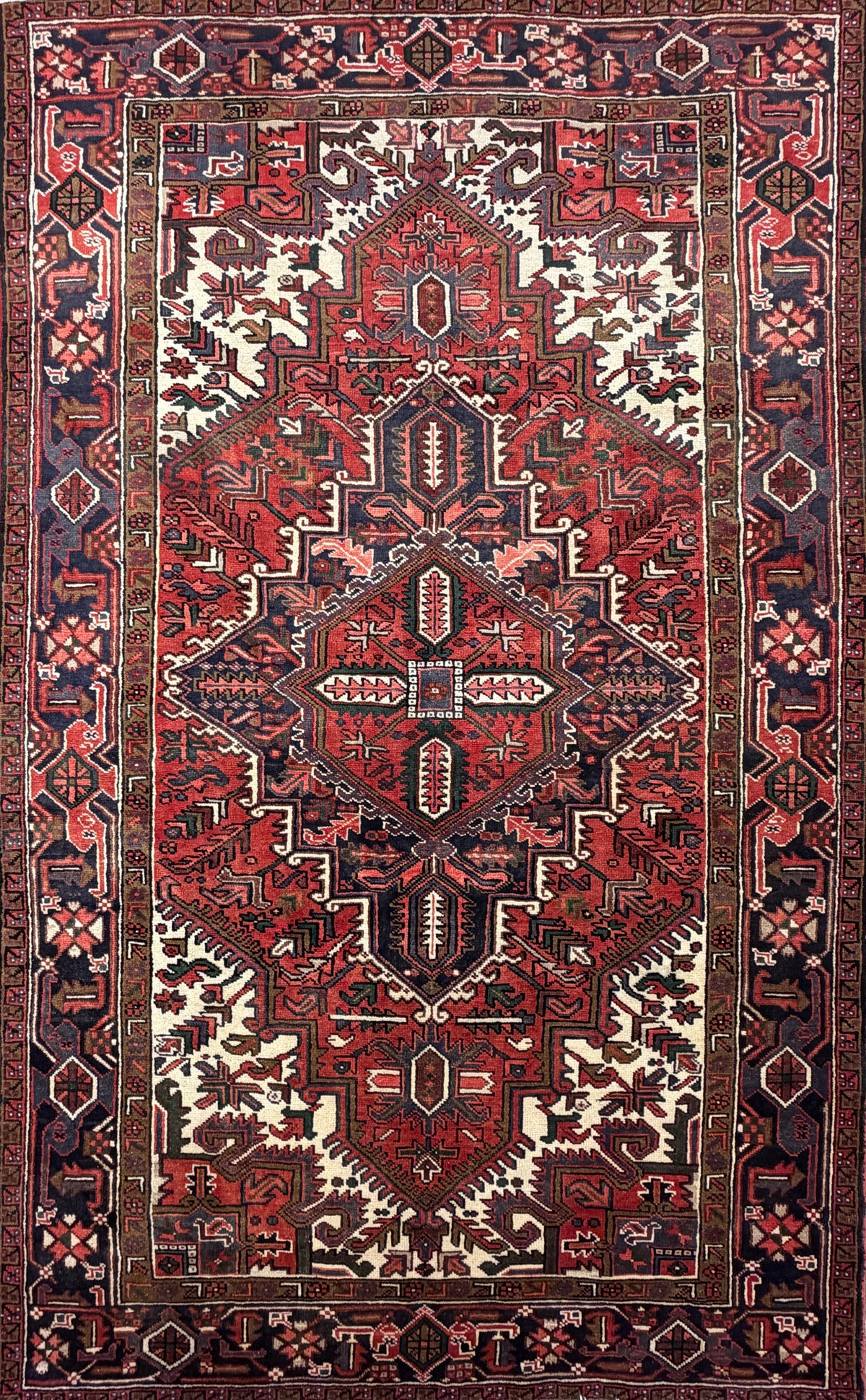 Hand-Knotted Persian Heriz Rug - 6'7"x10'4"