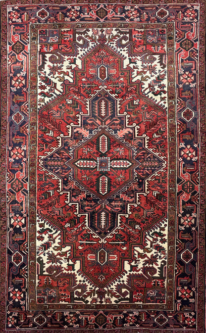 Hand-Knotted Persian Heriz Rug - 6'7"x10'4"