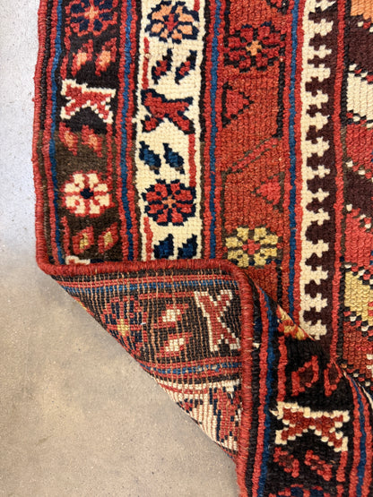 Hand-Knotted Antique Kurdish Runner - 3’1”x12’11”