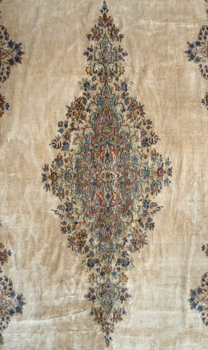 9’8”x19’ Antique Hand-Knotted Wool Persian Kerman Area Rug