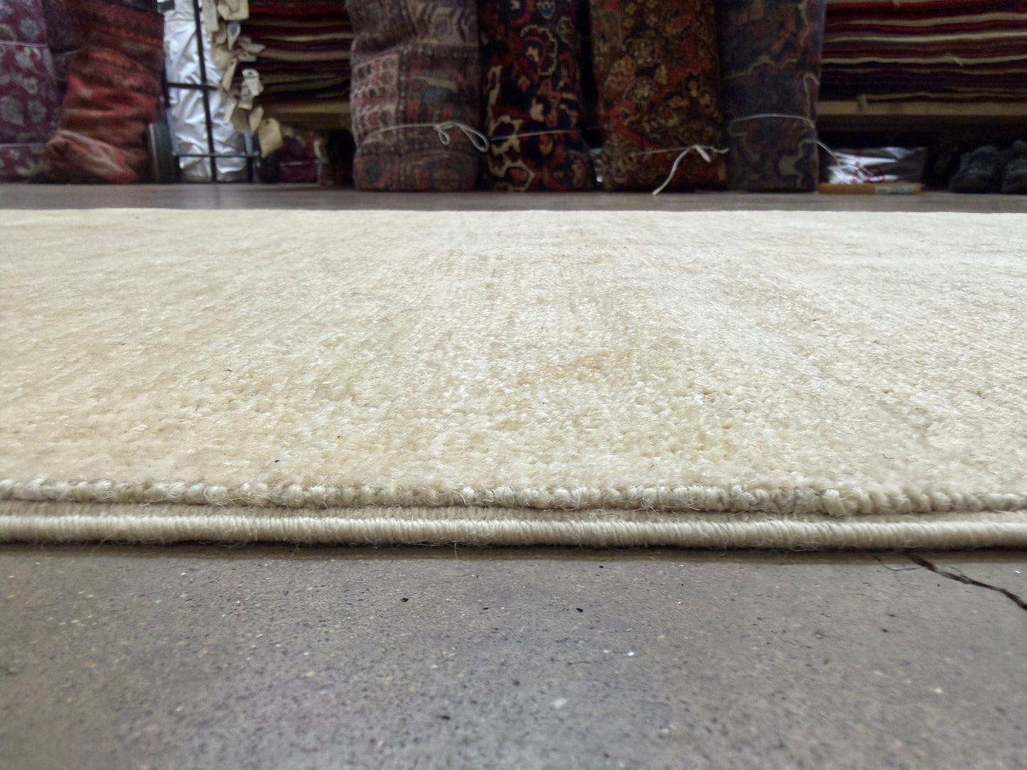 2’9”x13’6” Hand-Knotted Wool Abstract Runner 2x13 Handmade Beige Rug