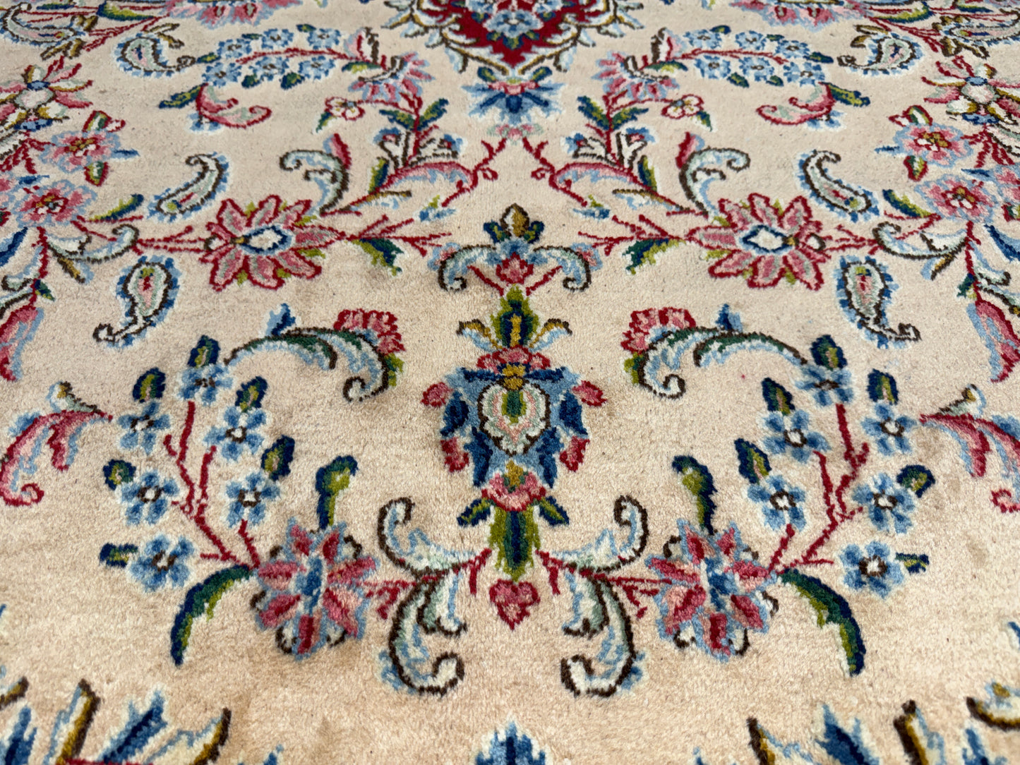 10’2”x13’9” Hand-Knotted Persian Kerman Signed Area Rug