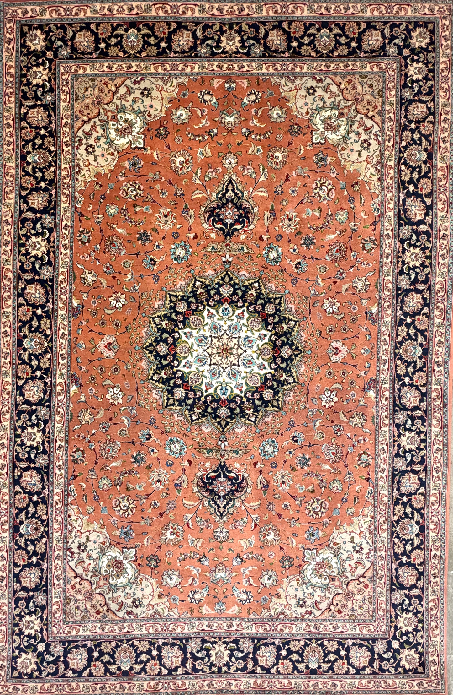 Hand-Knotted 60 Raj Persian Tabriz Rug - 6’10”x10’2”