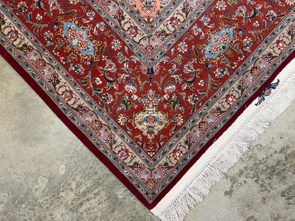 Hand-Knotted 80 Raj Persian Tabriz Rug - Signed - 9’9”x13’6”