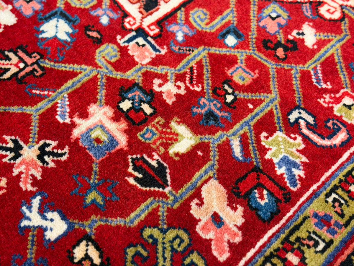 Hand-Knotted Persian Heriz Rug - 5'x6'2"