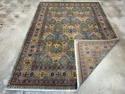 9’10”x13’2” Fine Hand-Knotted Kork Wool Persian Tabriz Rug Handmade All-over Area Carpet
