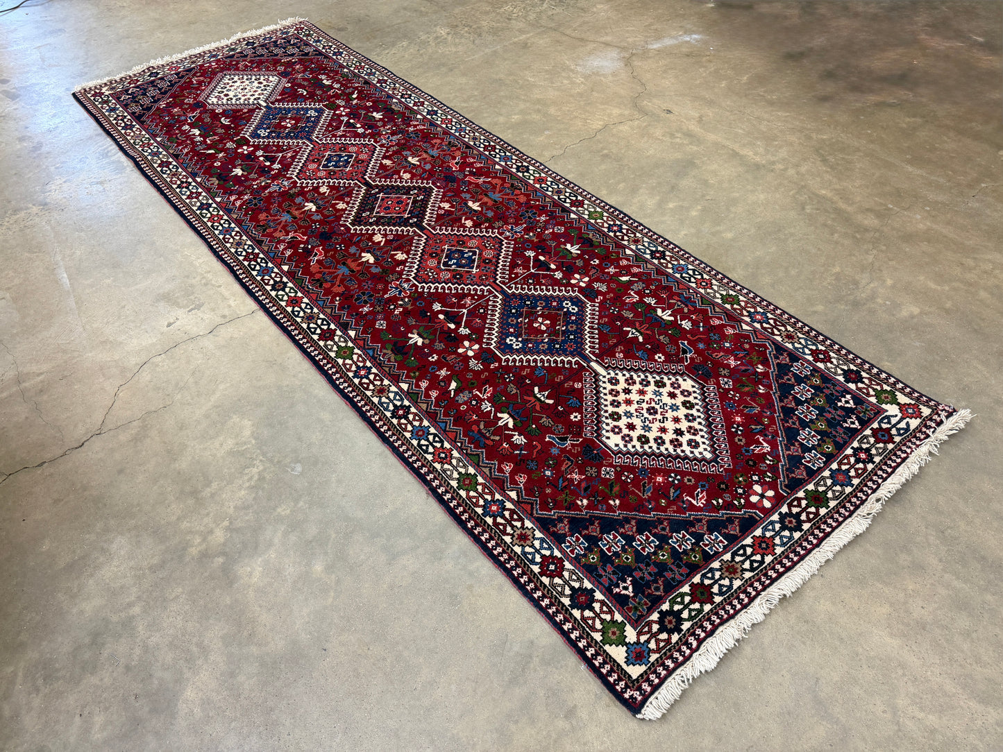 Hand-Knotted Antique Yalameh Runner - 3’4”x9’8”