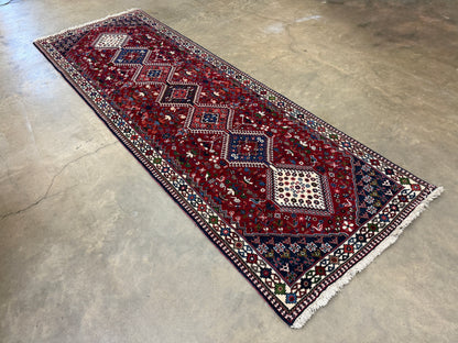 Hand-Knotted Antique Yalameh Runner - 3’4”x9’8”