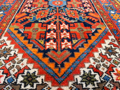 Hand-Knotted Malayer Runner - 3’5”x13’9”