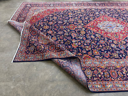 10’3”x16’8” Hand-Knotted Handmade Signed Miraftab Wool Persian Kashan Area Rug