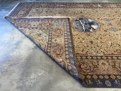11’3”x16’3” Hand-Knotted 70 Raj Signed Persian Tabriz Rug