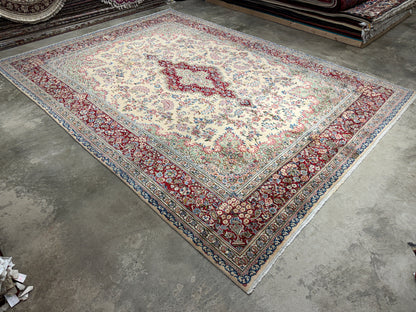 10’2”x13’9” Hand-Knotted Persian Kerman Signed Area Rug