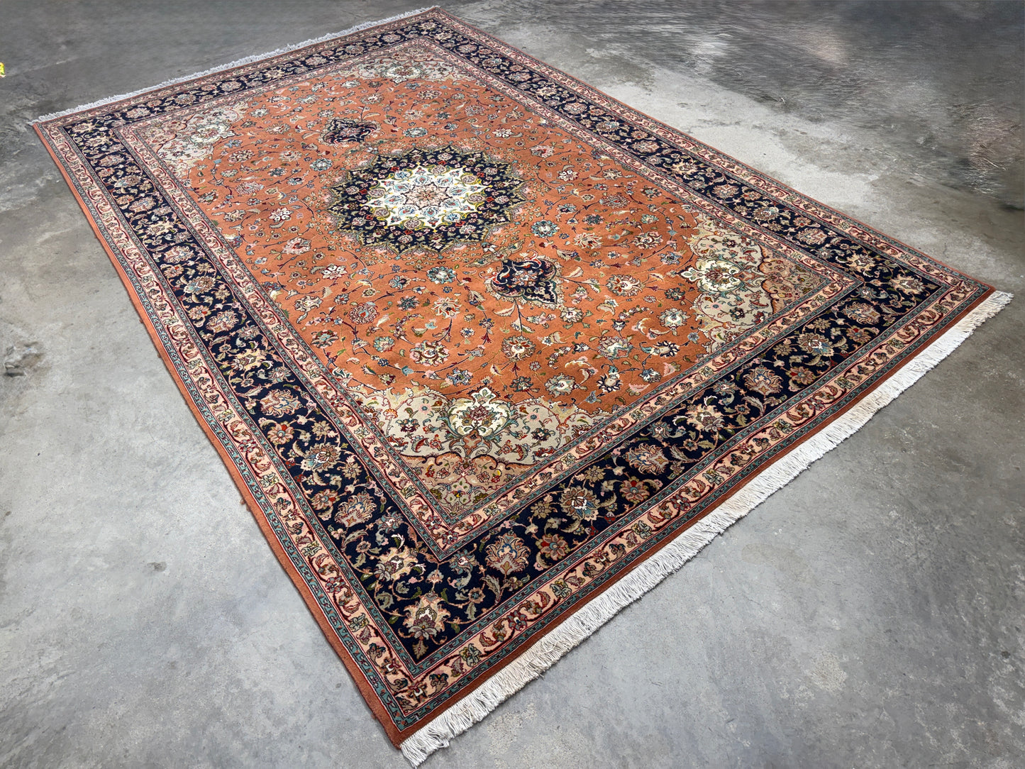 Hand-Knotted 60 Raj Persian Tabriz Rug - 6’10”x10’2”